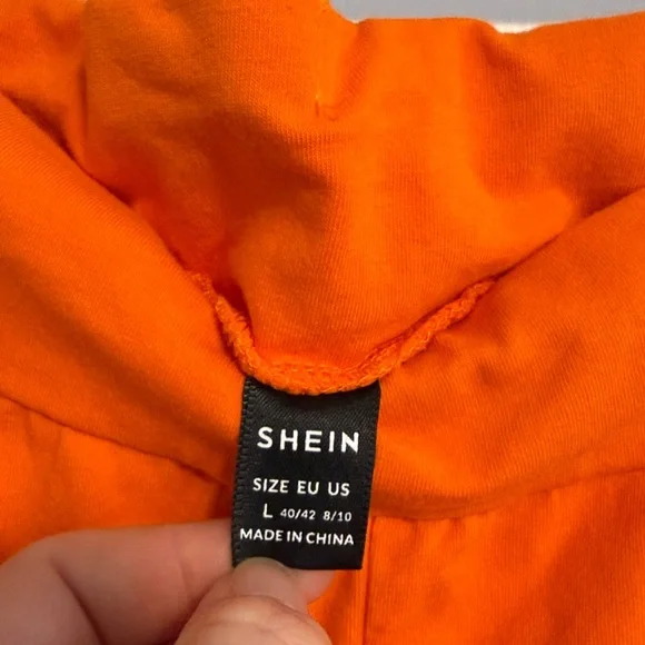 🌻 SHEIN Bright Orange Flare Leg Leggings - Picture 3 of 5